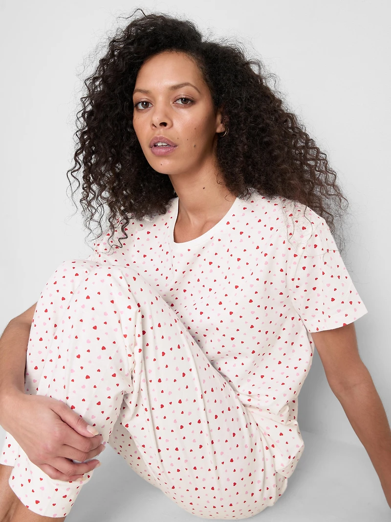 Cotton Printed Short Sleeve Pajamas