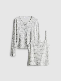 Pointelle Cardigan and Cami Set