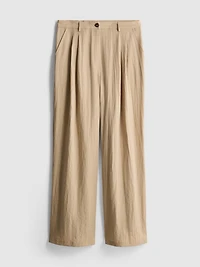 Textured Slouchy Mid-Rise Pants
