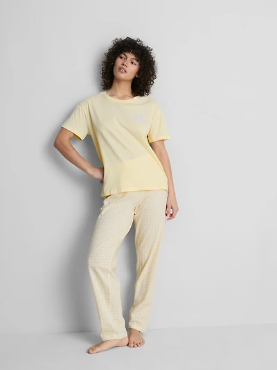 Cotton Printed Gingham Pajamas