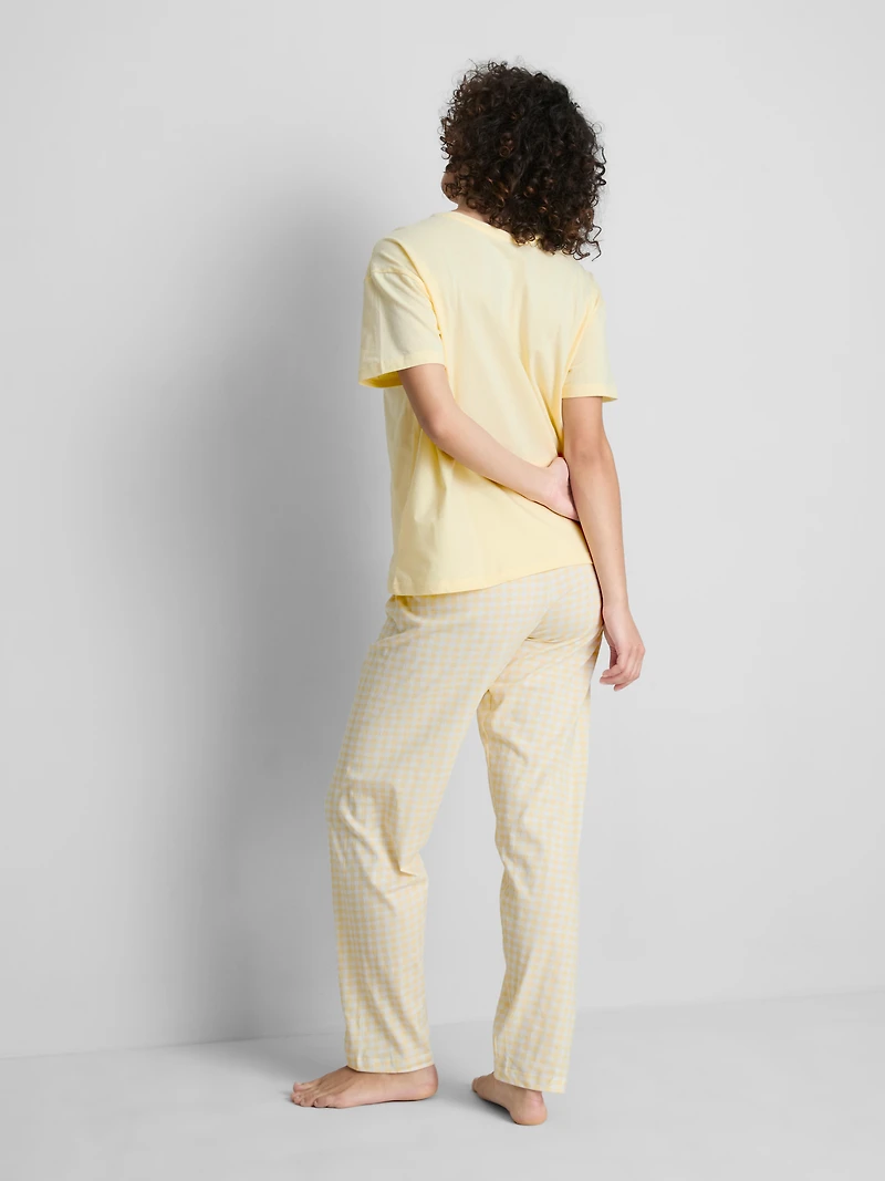 Cotton Printed Gingham Pajamas