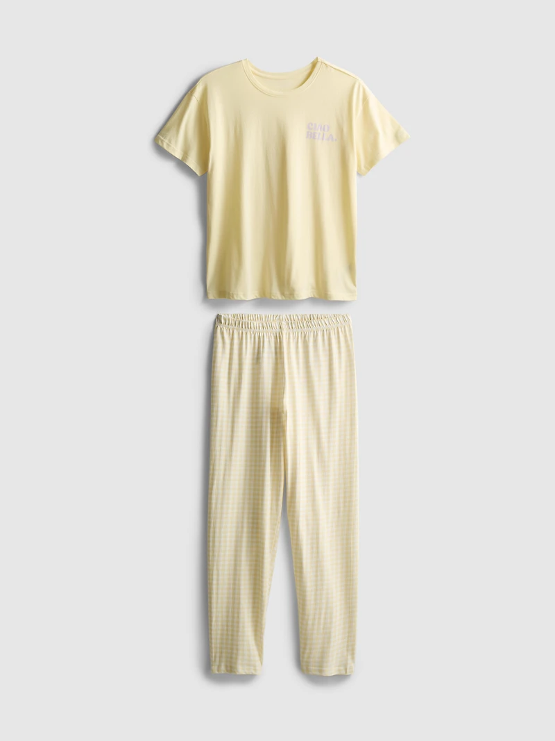 Cotton Printed Gingham Pajamas