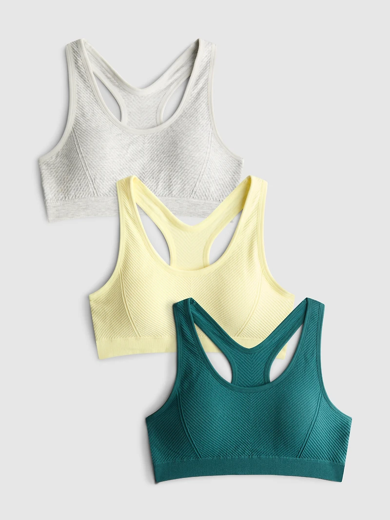 3pk Seamless Racerback Crop Top