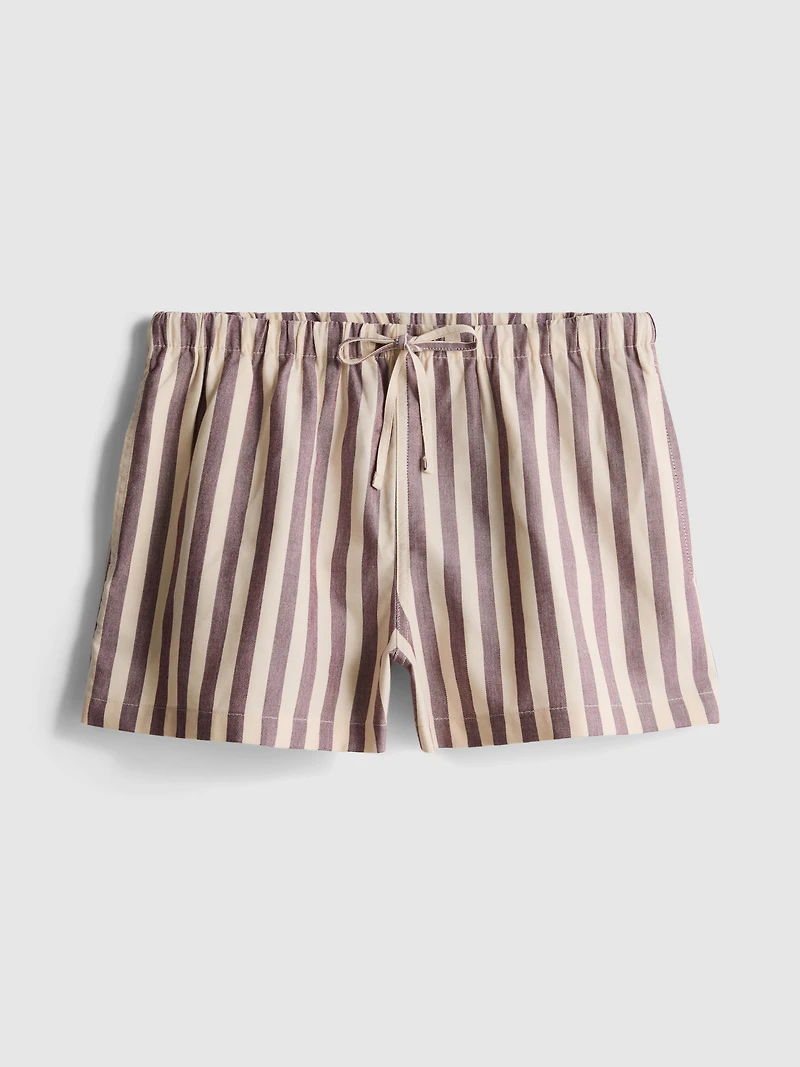 Stripe High-Waisted Oxford Shorts