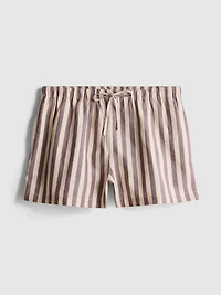Stripe High-Waisted Oxford Shorts