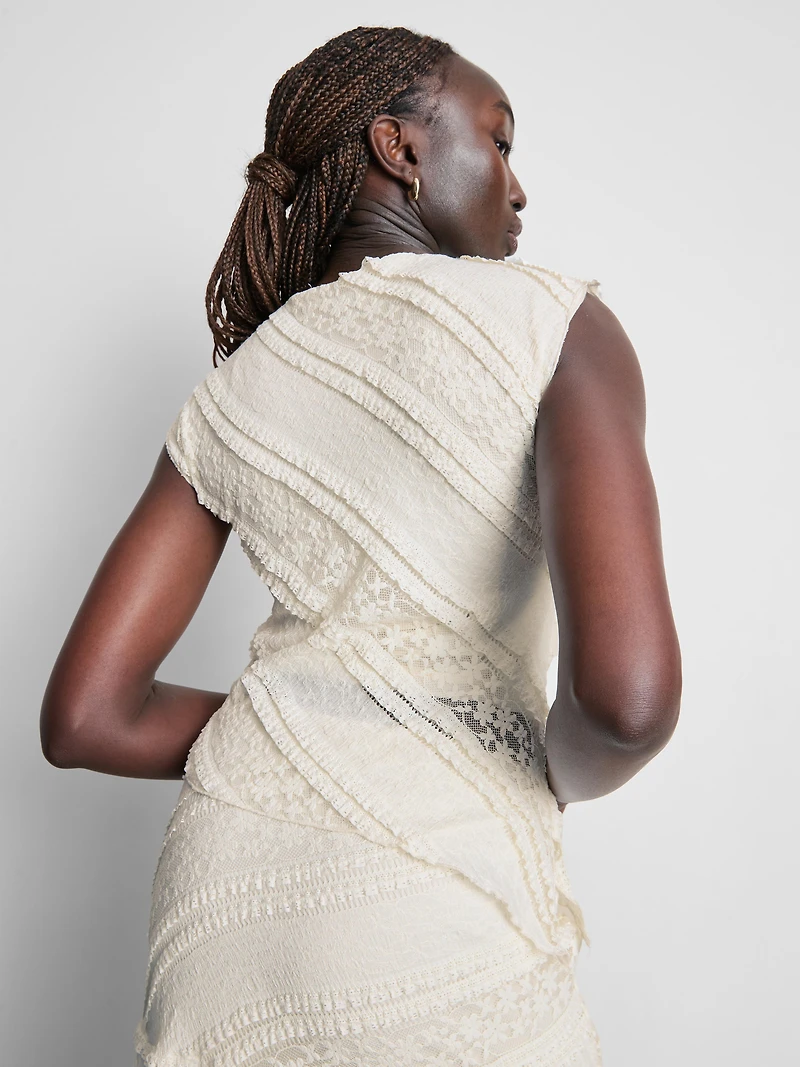 Asymmetrical Lace Tank Top