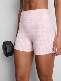 High Waisted Gingham Active Shorts