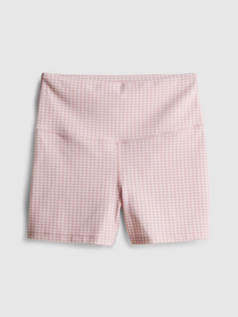 High Waisted Gingham Active Shorts