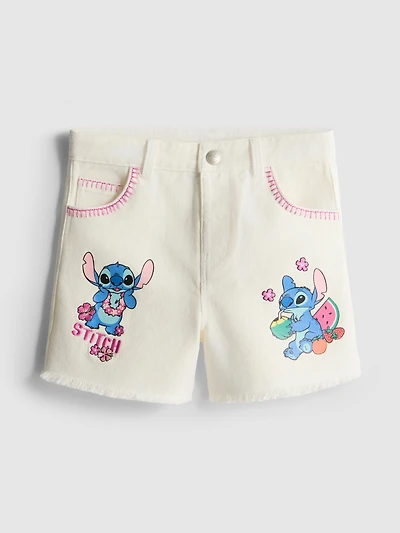 1.5-8yrs | Disney’s Stitch Contrast Denim Shorts