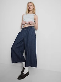 Wide-Leg Culotte Jeans
