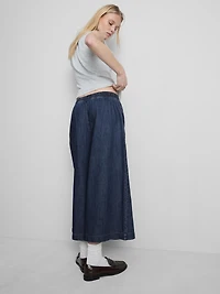 Wide-Leg Culotte Jeans
