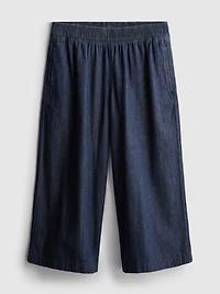 Wide-Leg Culotte Jeans