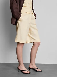 Cotton-Blend Tailored Bermuda Shorts