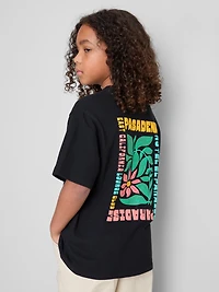 7-15yrs | Textured Flower Graphic T-Shirt