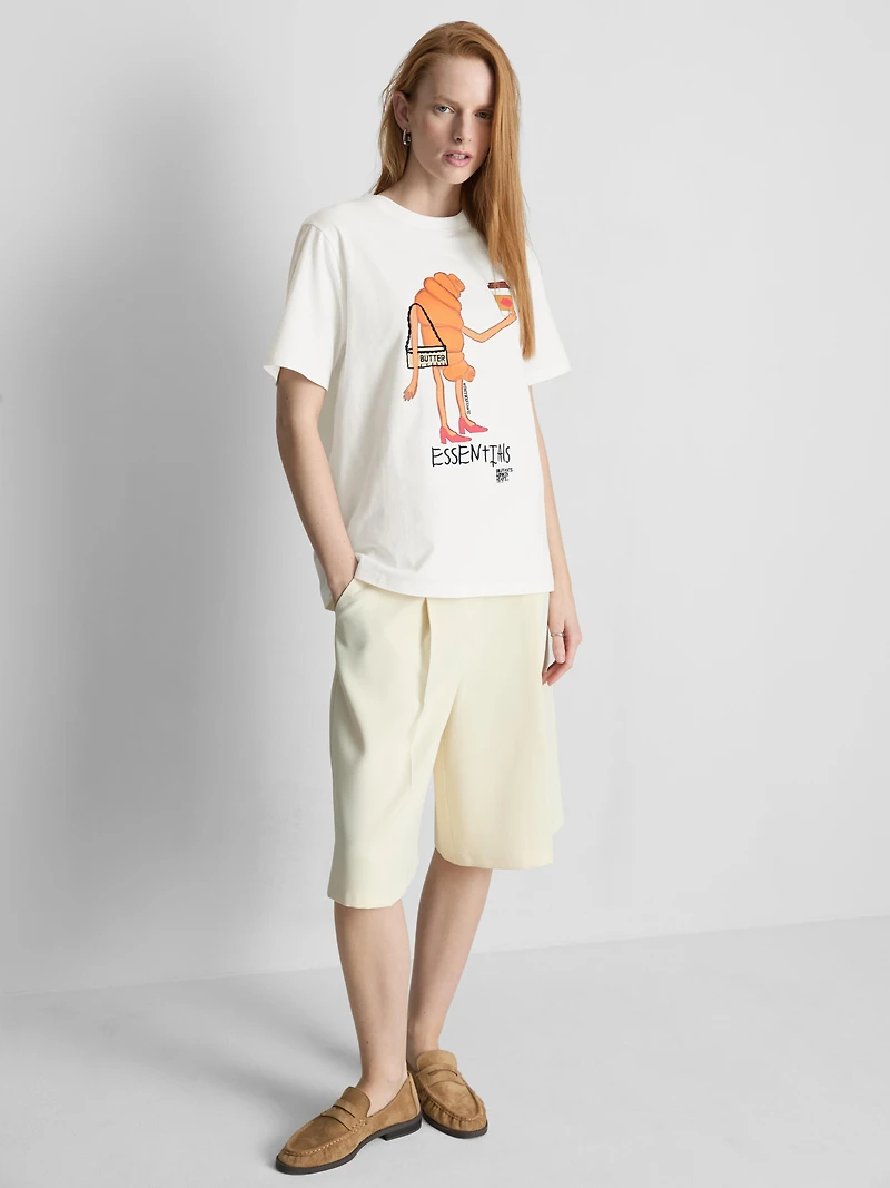 Bouffants And Broken Hearts Cotton Croissant T-Shirt