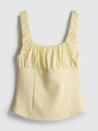 Crepe Square-Neck Corset Top