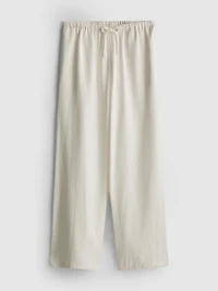 Cotton-Blend Wide-Leg Pants
