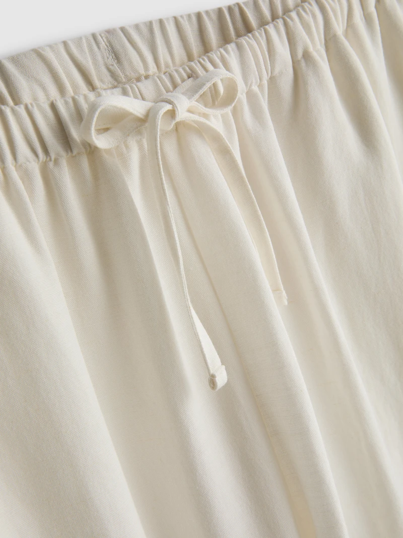 Cotton-Blend Wide-Leg Pants