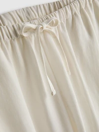Cotton-Blend Wide-Leg Pants