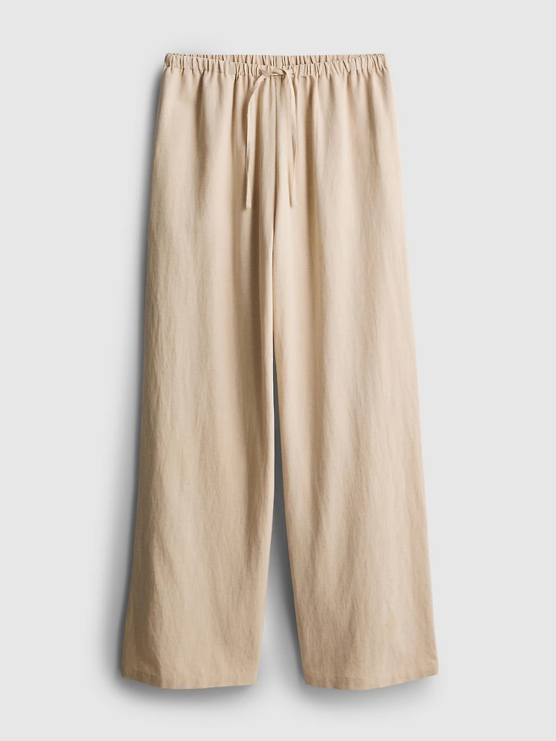 Cotton-Blend Wide-Leg Pants