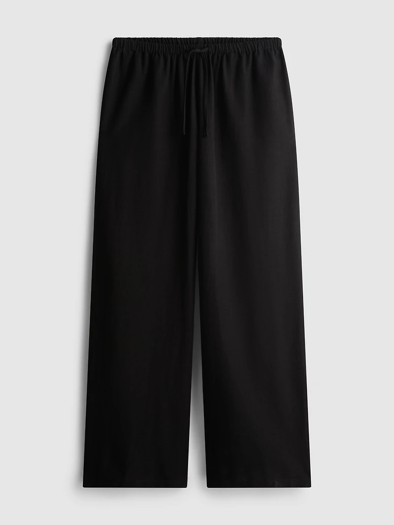 Cotton-Blend Wide-Leg Pants