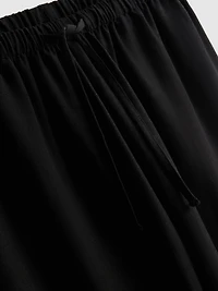 Cotton-Blend Wide-Leg Pants