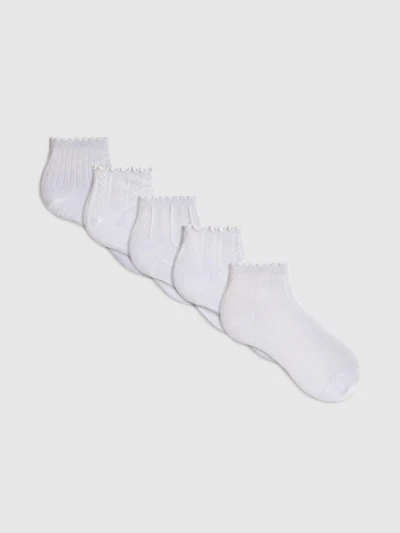 5pk Textured Quarter Socks