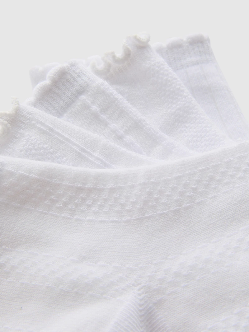 5pk Textured Quarter Socks