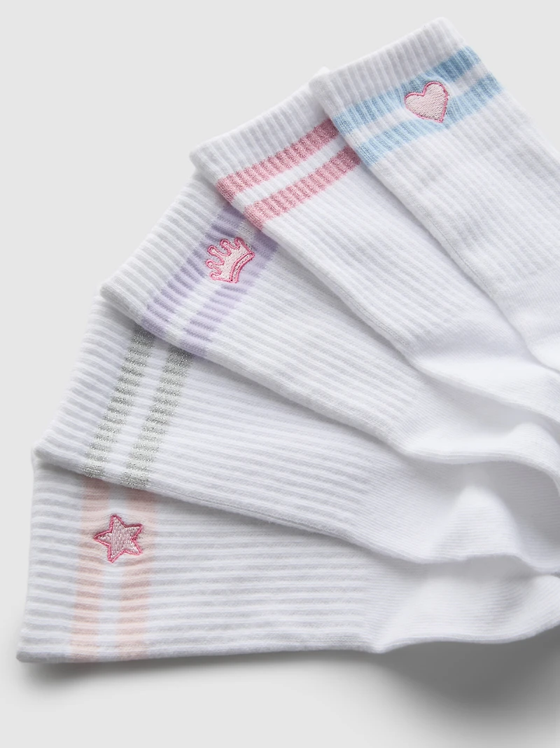 5pk Cotton Rich Sparkly Sports Socks