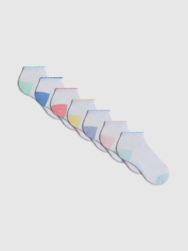 7pk Cotton Rich Days of the Week Quarter Socks