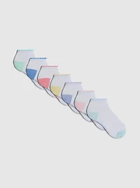 7pk Cotton Rich Days of the Week Quarter Socks