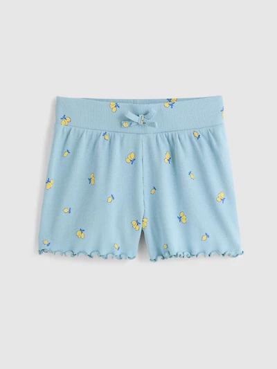1.5-8yrs | Ribbed Lettuce Trim Shorts