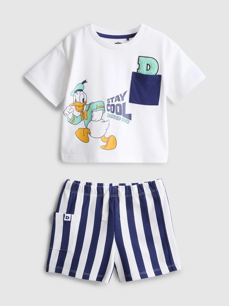 0-36mths | Disney’s Donald Duck Boxy T-Shirt and Shorts Set