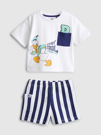 0-36mths | Disney’s Donald Duck Boxy T-Shirt and Shorts Set