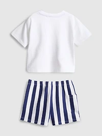 0-36mths | Disney’s Donald Duck Boxy T-Shirt and Shorts Set