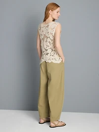 Knitted Asymmetrical Crochet Tank