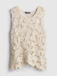 Knitted Asymmetrical Crochet Tank