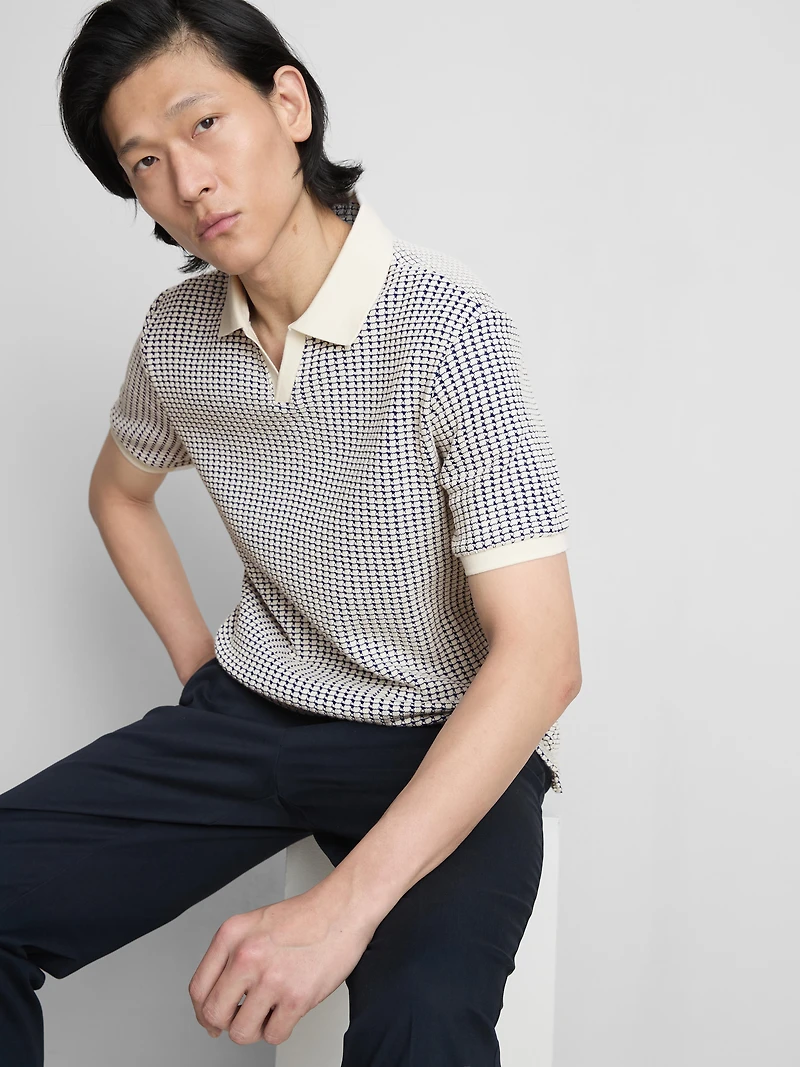 The Edit Jacquard Polo Shirt
