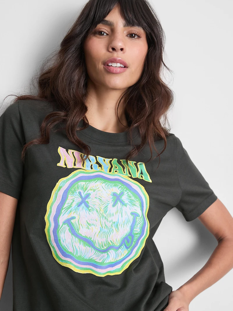 Nirvana Washed Cotton Band Tee
