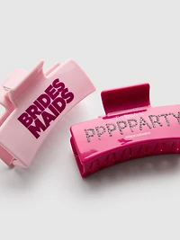 2pk Bridesmaids Graphic Claw Clips