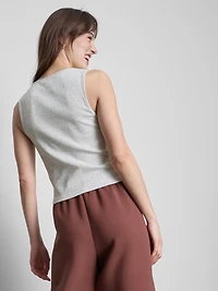 Cotton-Rich Button-Through Tank Top