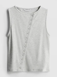 Cotton-Rich Button-Through Tank Top