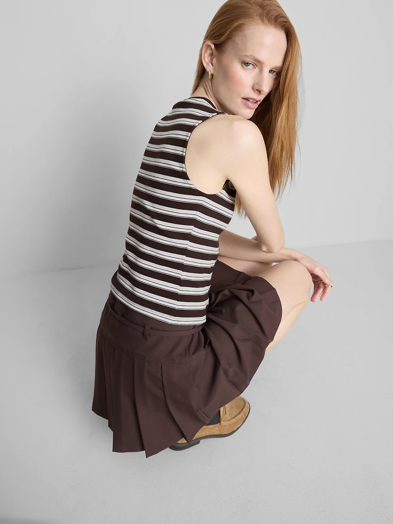 Cotton-Rich Button-Through Tank Top