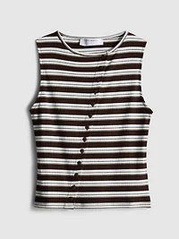 Cotton-Rich Button-Through Tank Top