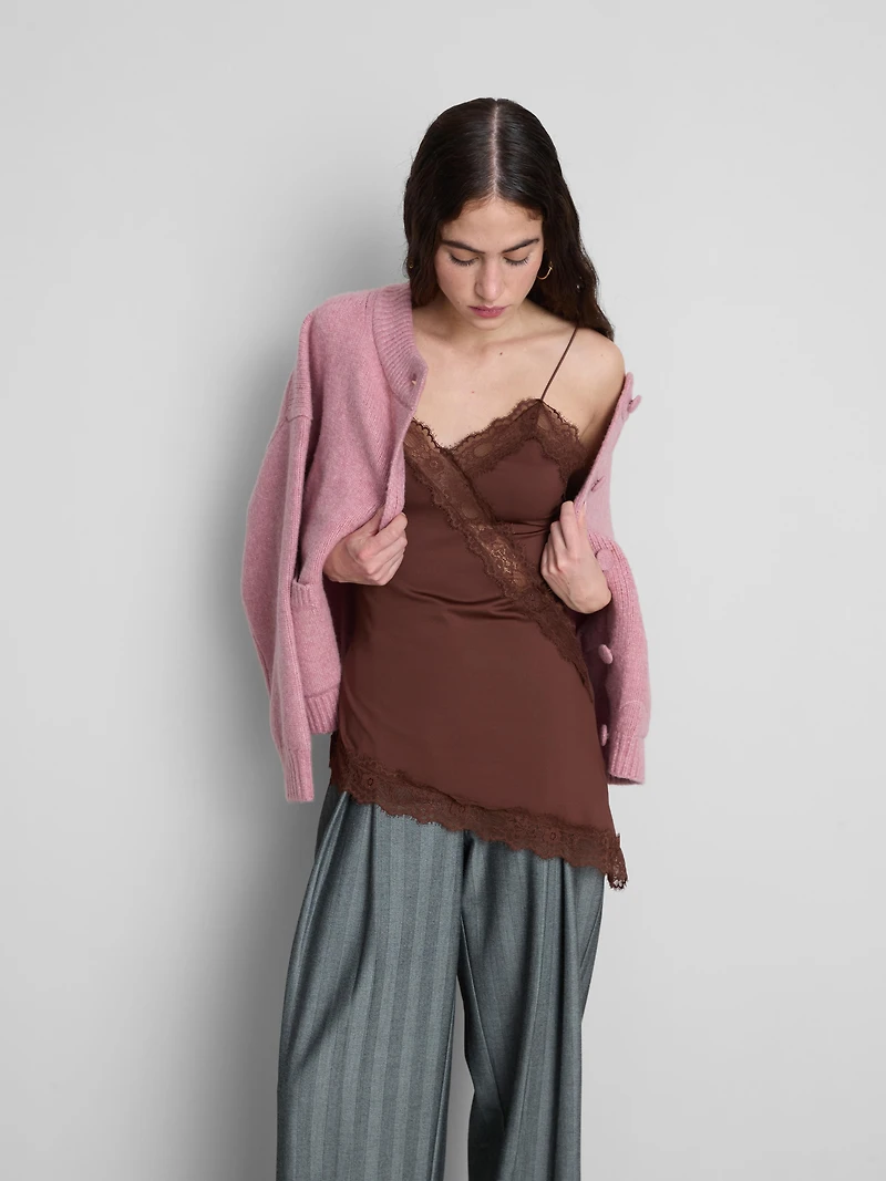 Asymmetric Lace Cami Top