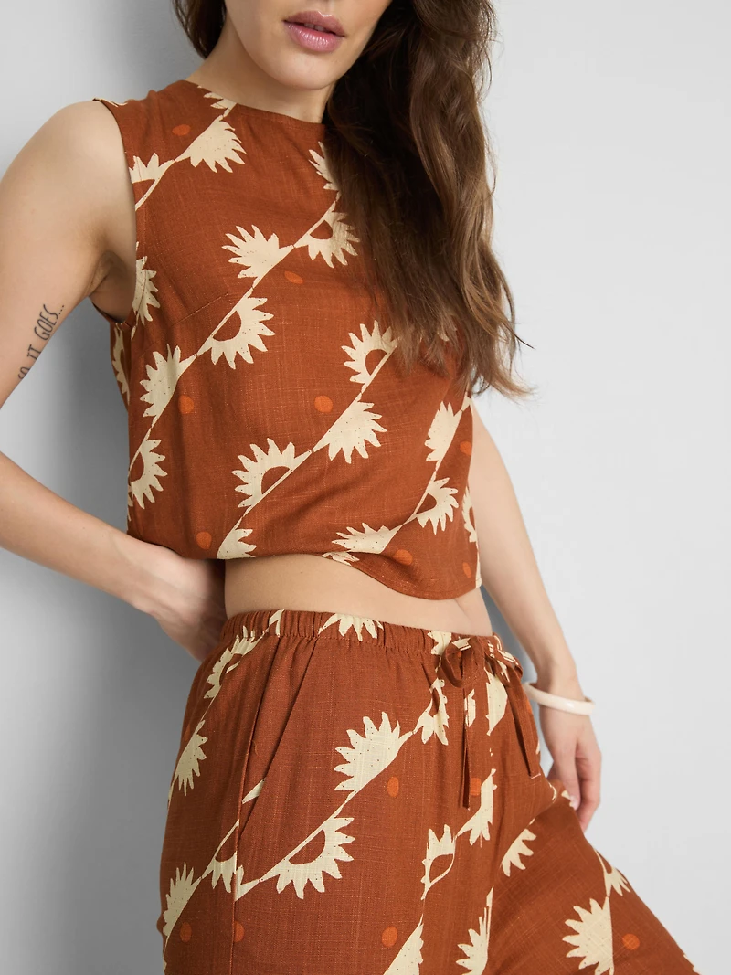 Wide Leg Printed Pants