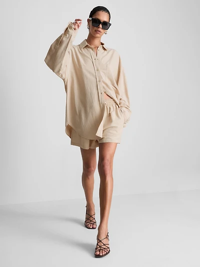 Classic Cotton-Blend Button-Down Shirt