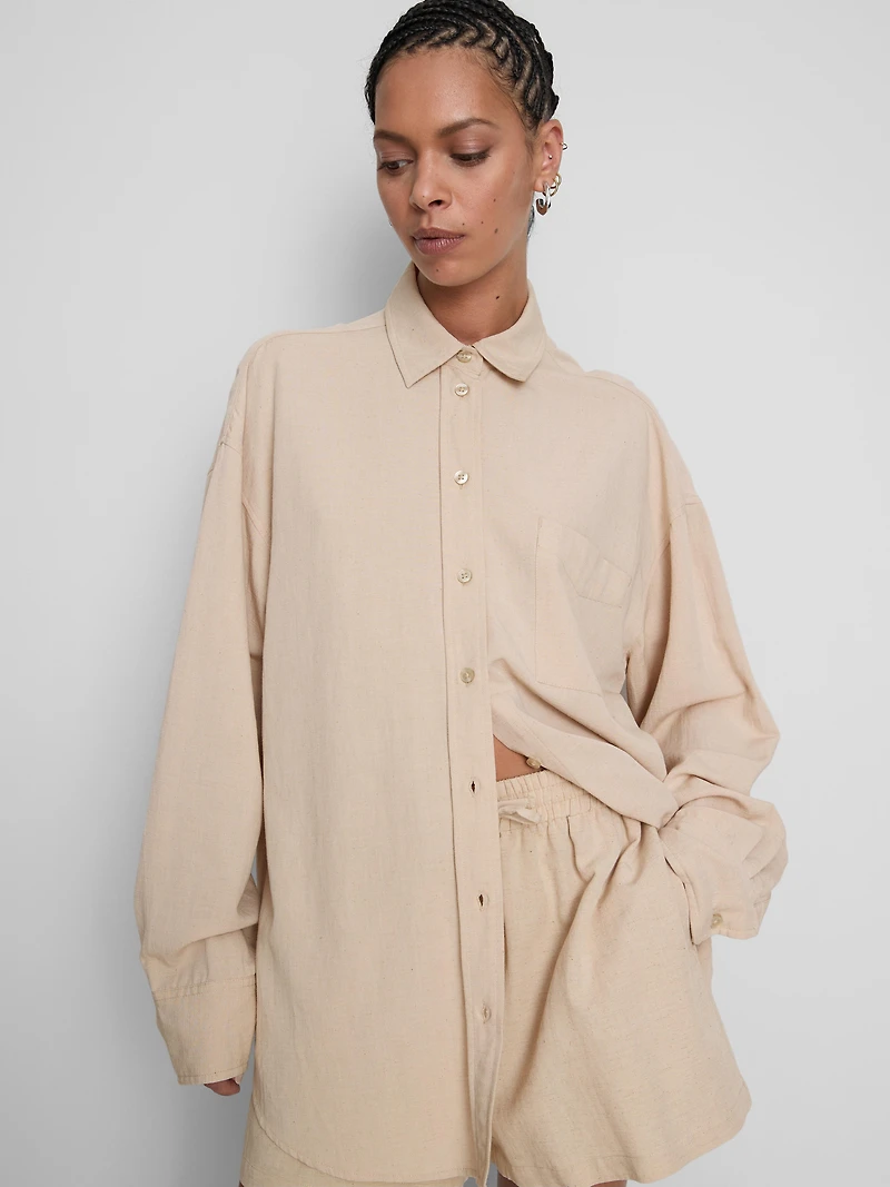 Classic Cotton-Blend Button-Down Shirt