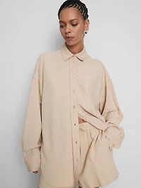 Classic Cotton-Blend Button-Down Shirt