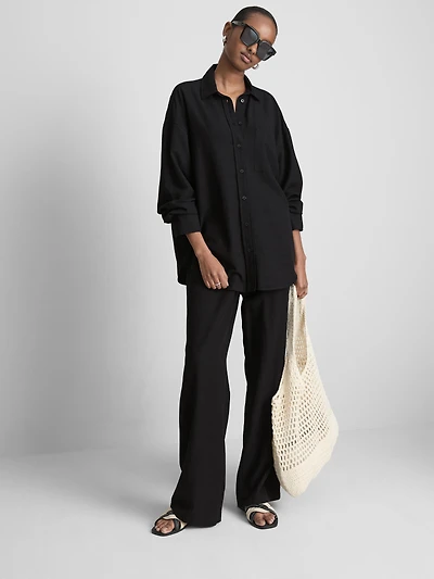 Classic Cotton-Blend Button-Down Shirt